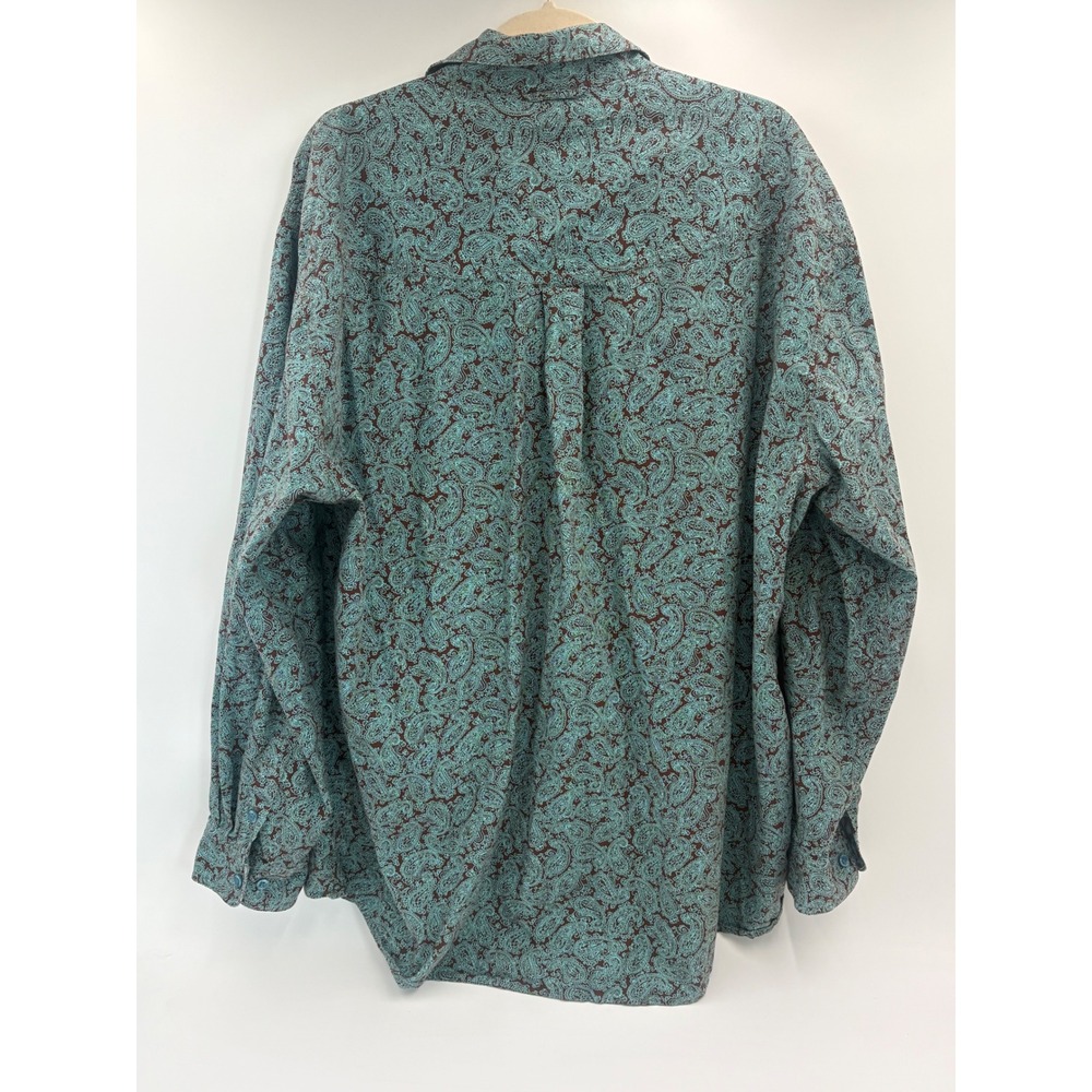 Roper Wear The West Mens 2XL Paisley Western Shirt Brown Turquoise Cotton - Picture 6 of 10